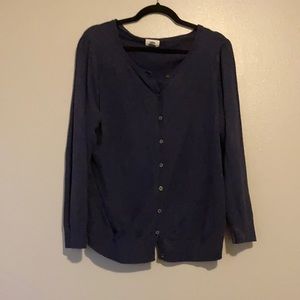 Old navy 1X long sleeved button up navy sweater.